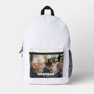 Grandad Est Gift For First Time Grandpa Printed Backpack