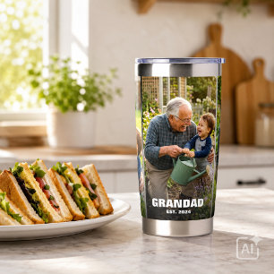 Grandad Est Heartwarming Photo Keepsake Gift Insulated Tumbler