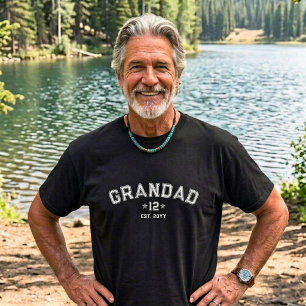 Grandad Est Year Black White Total Grands Legacy T-Shirt