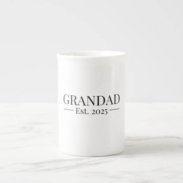 Grandad Established 2025 Bone China Mug (Front)