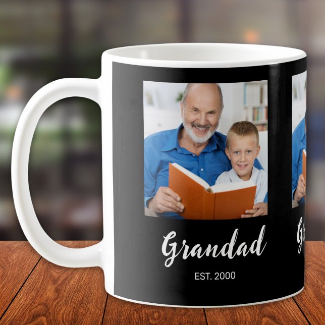 Grandad Established 3 Photo  Black Coffee Mug (Creator Uploaded)