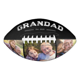 Grandad Established Bold Black 3 Photo Football