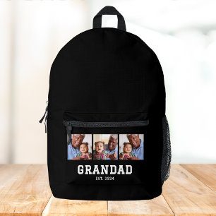 Grandad Established Bold Black 3 Photo Printed Backpack