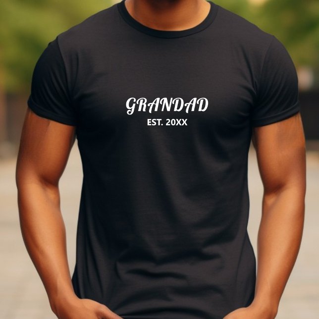 Grandad Established Bold White Typography T-Shirt (Creator Uploaded)