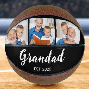 Grandad Established Modern Script 3 Photo Black Basketball