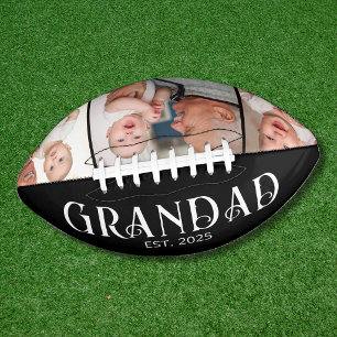 Grandad Established Modern Script 3 Photo Football
