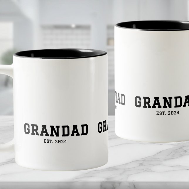 Grandad Established New Grandad Gift Two-Tone Coffee Mug (Creator Uploaded)
