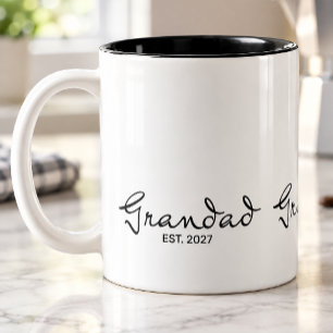 Grandad Established New Grandfather Gift Two-Tone Coffee Mug