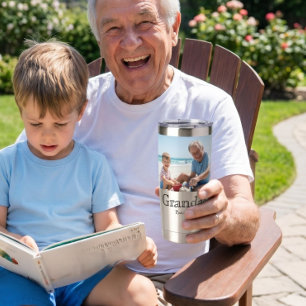 Grandad Established Photo Black Bold Minimal Insulated Tumbler