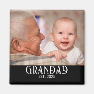 Grandad Established Photo Gift Magnet