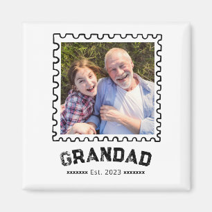 Grandad Established Photo Gift Magnet