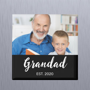 Grandad Established Photo Grandfather's Day  Magnet