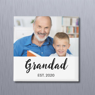 Grandad Established Photo Grandfather's Day Magnet