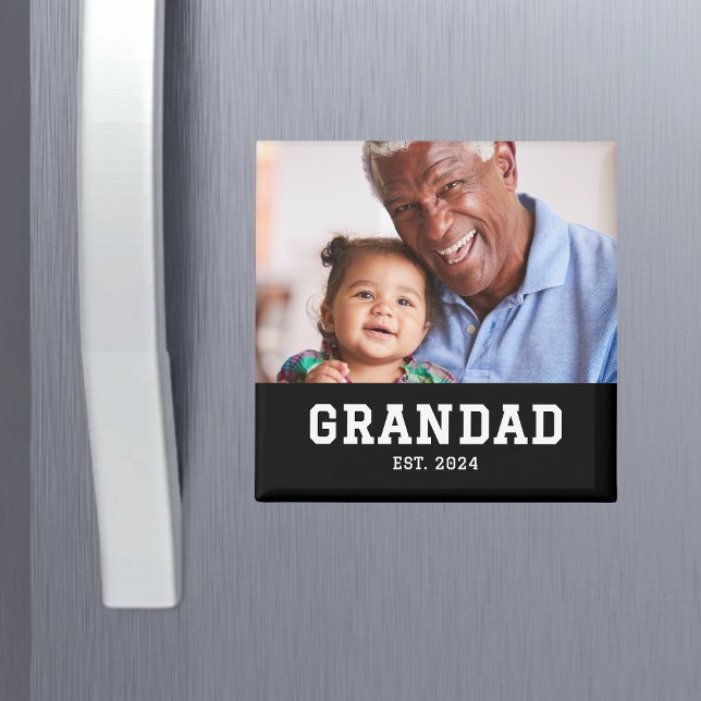Grandad Established Photo Grandparent's Day Magnet (Creator Uploaded)