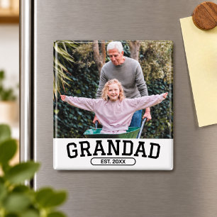 Grandad Established Photo New Grandpa Gift Magnet