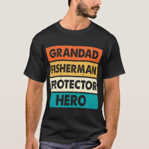 Grandad Fisherman Protector Hero T-Shirt