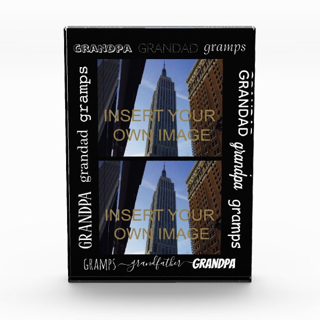 Grandad Gramps Grandpa Two Photo Collage Block (Front)