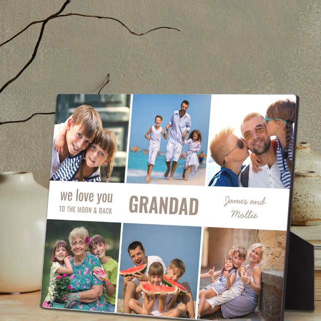 Grandad Love You to the Moon and Back 6 Photo Plaque (Creator Uploaded)