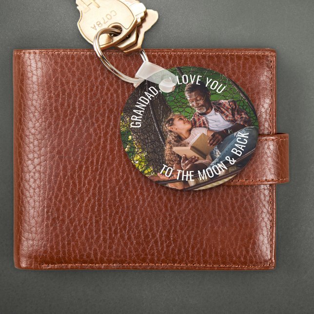 Grandad Love You to the Moon and Back Photo Key Ring (Creator Uploaded)