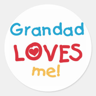 Grandad Loves Me T-shirts and Gifts Classic Round Sticker