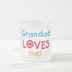 Grandad Loves Me T-shirts and Gifts Frosted Glass Coffee Mug
