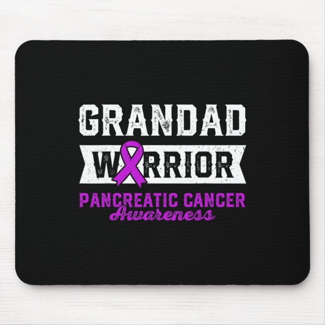 Grandad Of A Warrior Pancreatic Purple Ribbon Supp Mouse Pad (Front)