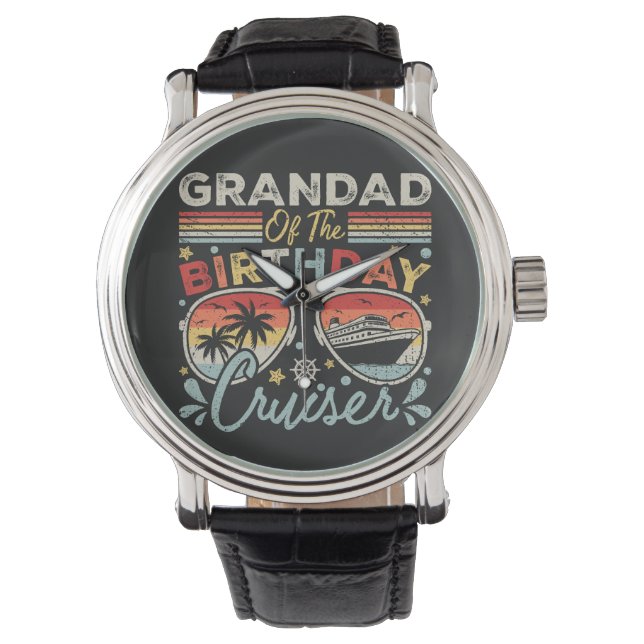 Grandad of the Birthday Cruiser Vacation Vintage Watch (Front)