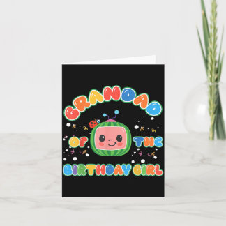 Grandad of The Birthday Girl Funny Melon Family Card