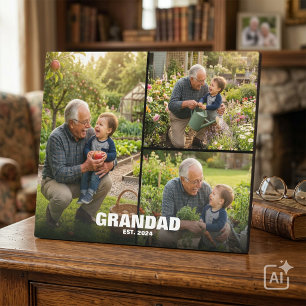 Grandad Photo Collage Memory Gift Plaque