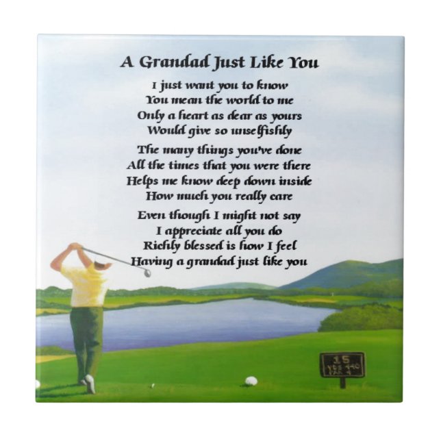 Grandad Poem - Golf Tile (Front)