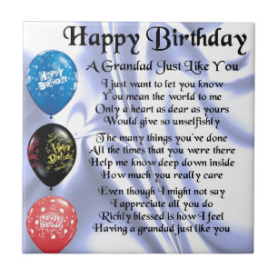 Grandad poem - Happy Birthday design Tile