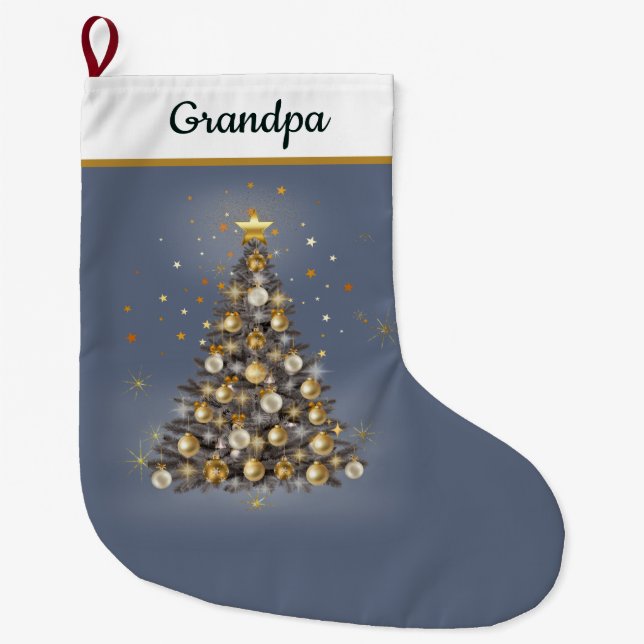 Grandad’s Festive Christmas Stocking – Blue (Front)