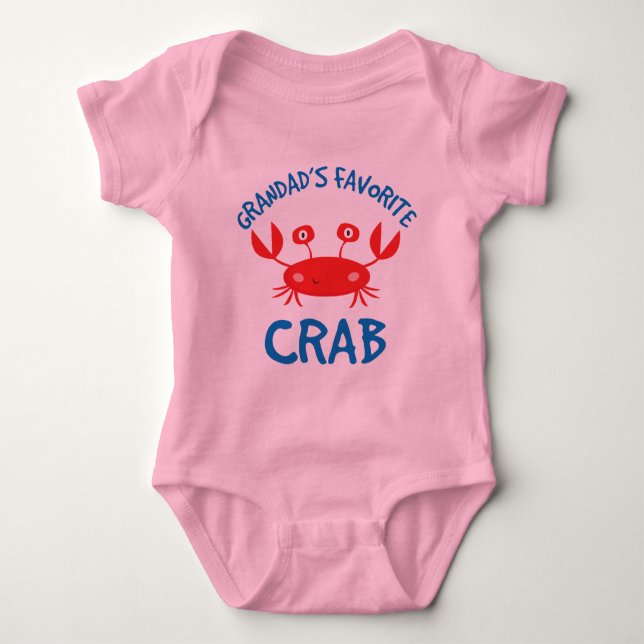 Grandads Favourite Crab (Grandchild) Baby Bodysuit (Front)