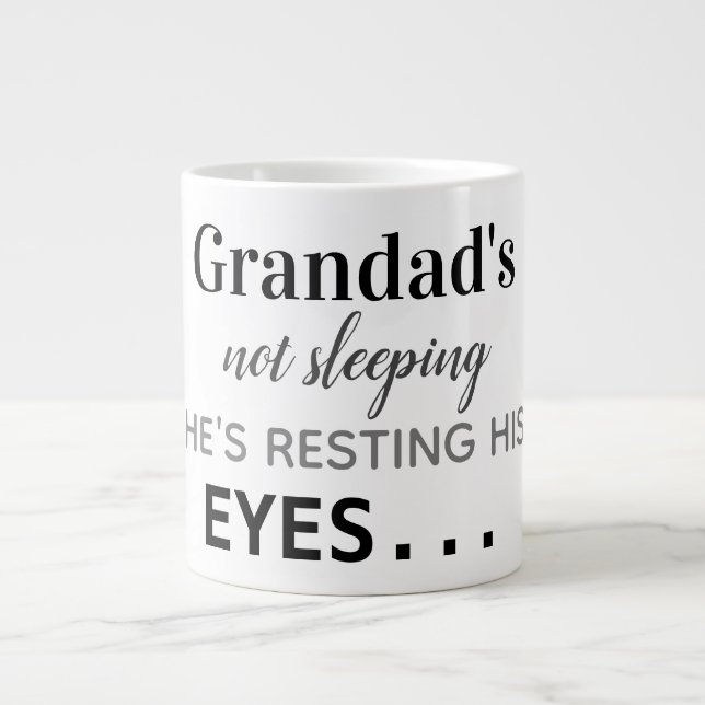 Grandad's not sleeping... large coffee mug (Front)
