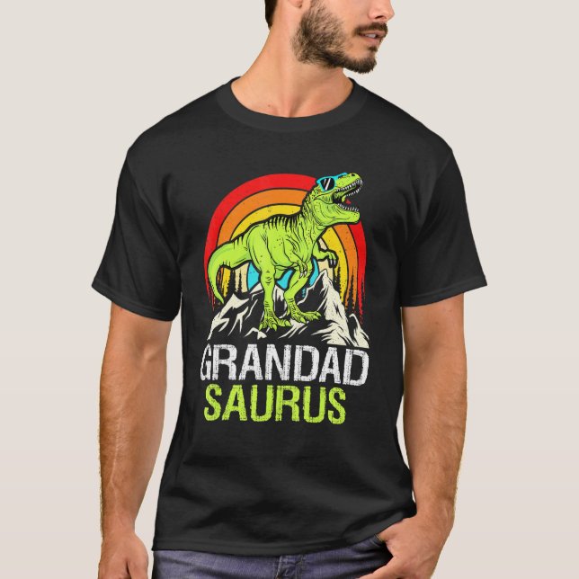 Grandadsaurus Fun Dinosaur Grandad Saurus Family M T-Shirt (Front)