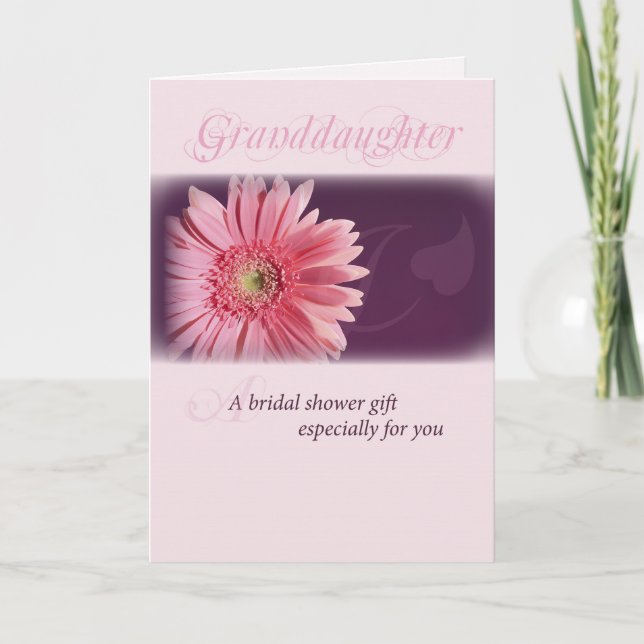 Grandaughter, Bridal Shower Pink Daisy Invitation (Front)
