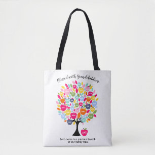 Grandchildren Family Tree Each Name is a Precious Tote Bag