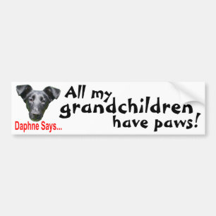 Grandchildren have paws bumper sticker