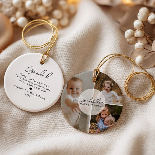 Grandchildren Make Life Grand Grandad 3 Photo Ceramic Tree Decoration