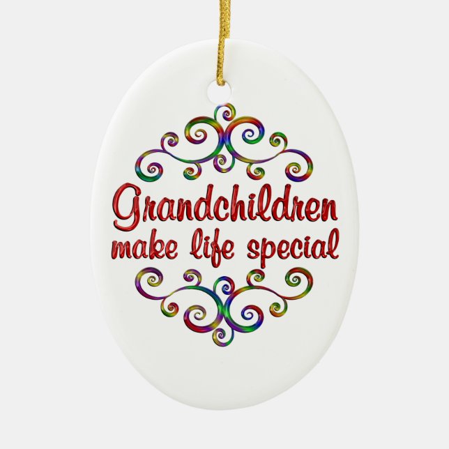 Grandchildren Make Life Special Ceramic Tree Decoration (Front)