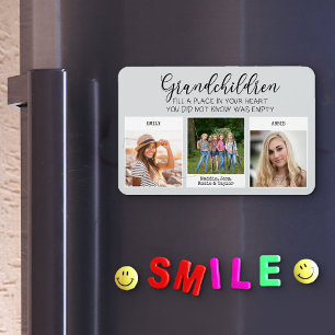 Grandchildren Quote 3 Snapshot Photo Grey Magnet