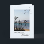 Granddad Birthday, Seaside Scene Card<br><div class="desc">A lovely birthday card for a granddad. A seaside scene with silhouetted grass and seagulls. A lovely tranquil scene to promote memories of seaside holidays.</div>