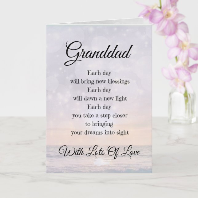 Granddad Encouragement Poem design Greeting Card (Orchid)