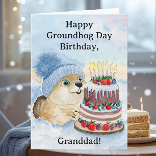 Granddad Happy Groundhog Day Birthday Groundhog Card