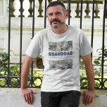 Granddad Man Myth Legend 6 Photo Collage T-Shirt<br><div class="desc">Cute grandfather mens t-shirt featuring 6 family pictures for you to replace with your own,  the title "granddad",  a personalised saying that reads "the man,  the myth,  the legend",  and the grandkids names.</div>