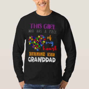 Granddad Piece Girl Puzzle Autism Awareness T-Shirt