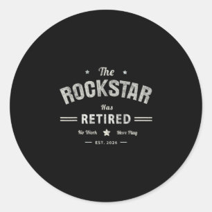 Granddad Rockstar Has Retired 2026 Father Cruise M Classic Round Sticker