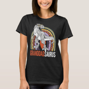 Granddad Saurus Rex Rainbow Family Matching Father T-Shirt