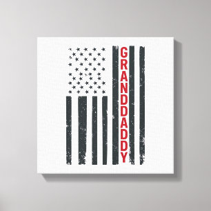 Granddaddy American Flag Vintage Patriotic Design_ Canvas Print