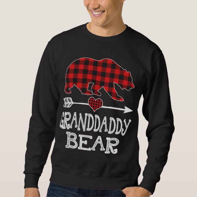 Granddaddy Bear Christmas Pajama Red Plaid Buffalo Sweatshirt (Front)